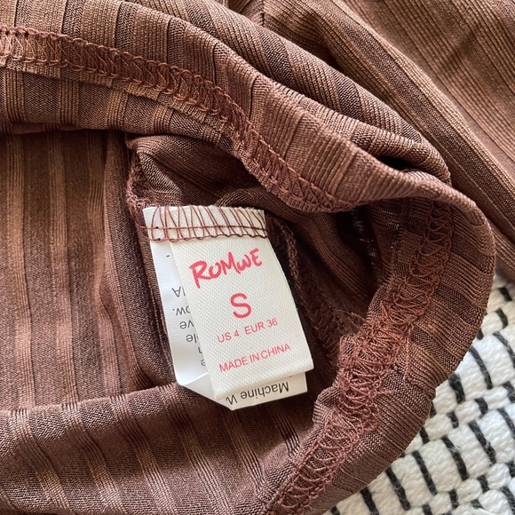 Brown half zip ribbed crop long sleeve - Picture 5 of 5